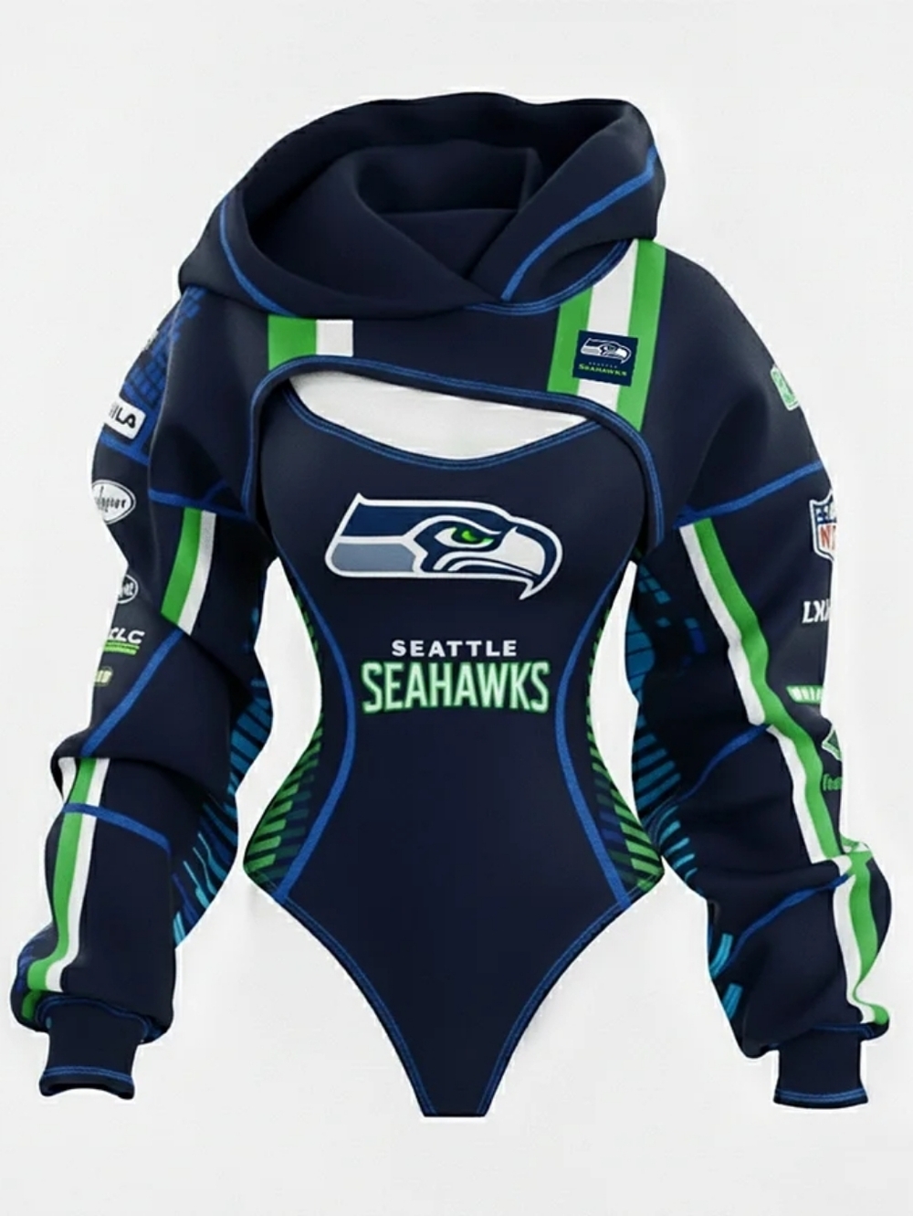 Limited Edition Seattle Seahawks 2 Piece Bodysuit Set (L)